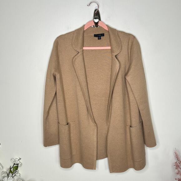 J. CREW Eloise Sweater Blazer Heather Khaki Tan Camel {I33} - Picture 3 of 7